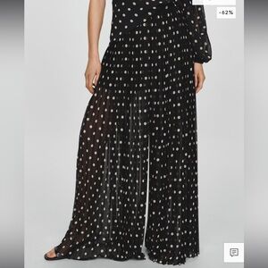 Mango Black Polka Dot Wide Leg Pants